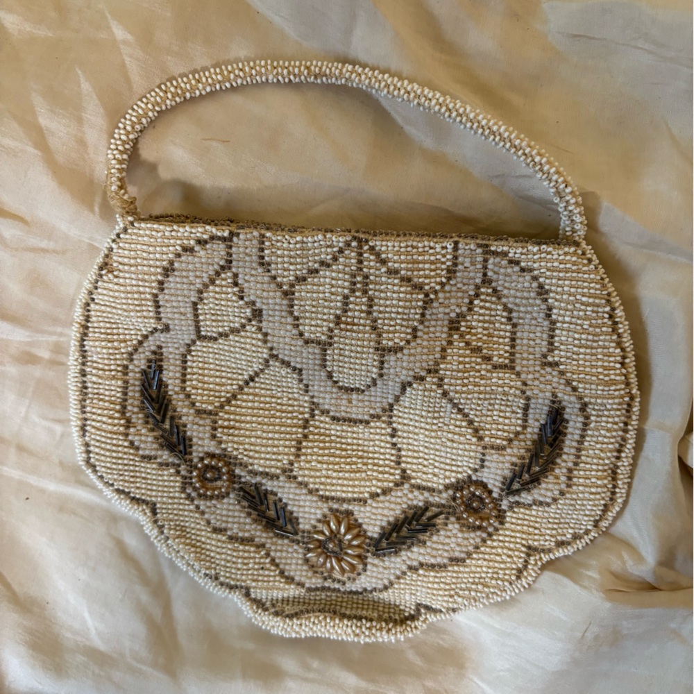 1930’s White Beaded Czech Bag